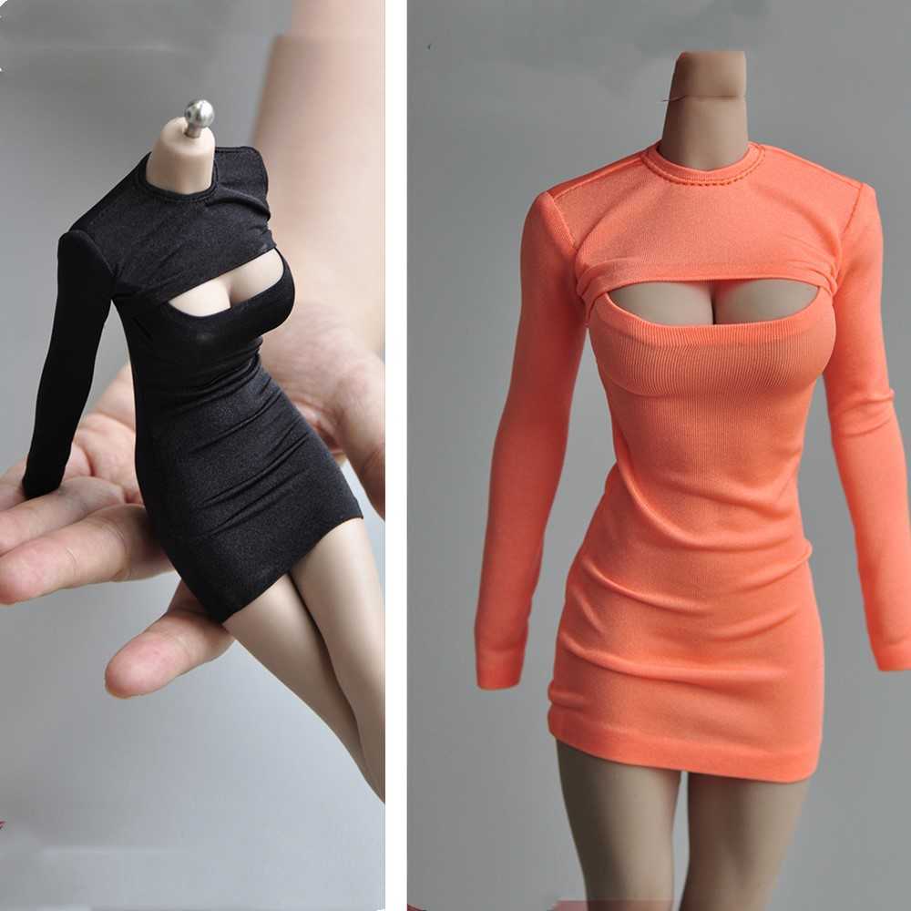 

1/6 Scale Female Girl Woman Sexy Open Bust Dress Model for 12 inches PH UD Large Breast Boobs Body Figure 6 Colors Y0726