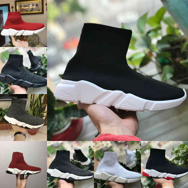 

Wholesale 2021 Speed Trainer Black Red Luxury High Casual Sock Shoes Men Women Cheap Fashion Paris Designer Sneakers High Quality EUR36-45 F31