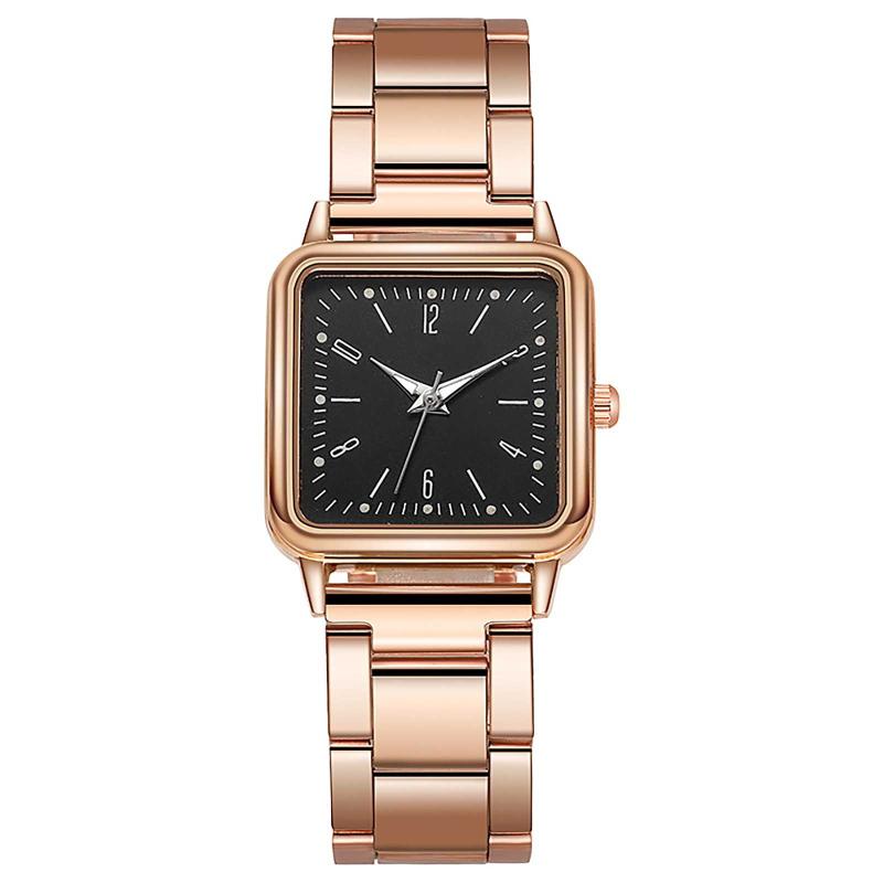 

Wristwatches Digital Watch Temperament Luminous Ladies Steel Band Square Fashion Rose Gold Romantic Luxury Bracelet