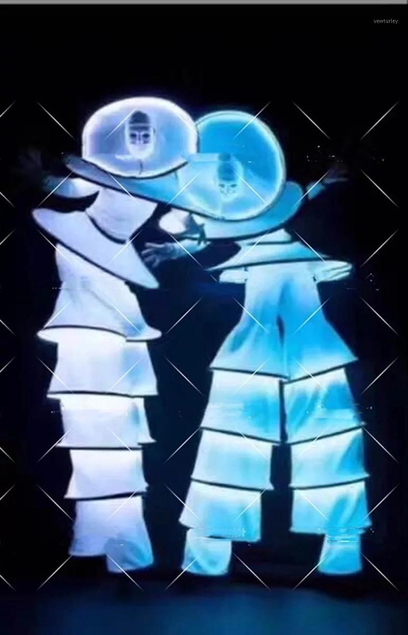 

Party Decoration Ballroom Catwalk Performance Clothes Stage Led Costume Robot Stilt Suit Rgb Lumious Dance Costumes Rave