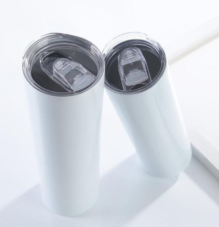 

Blank Sublimation Tumblers 20oz STRAIGHT Tumbler Cups Stainless Steel slim Insulated TAPERED Tumbler Beer Coffee Mugs, White
