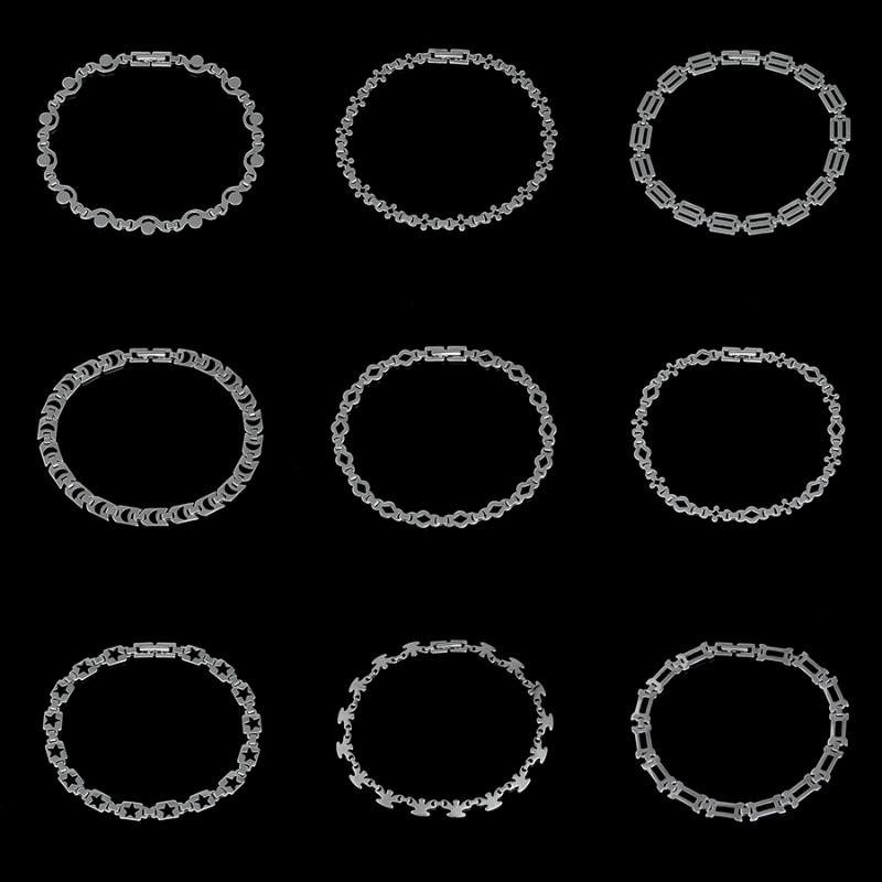

Link, Chain Bangles Bracelets For Women Men 2021 Fashion Jewelry Butterfly Silver Stainless Steel Bracelet Couple Charm Gift