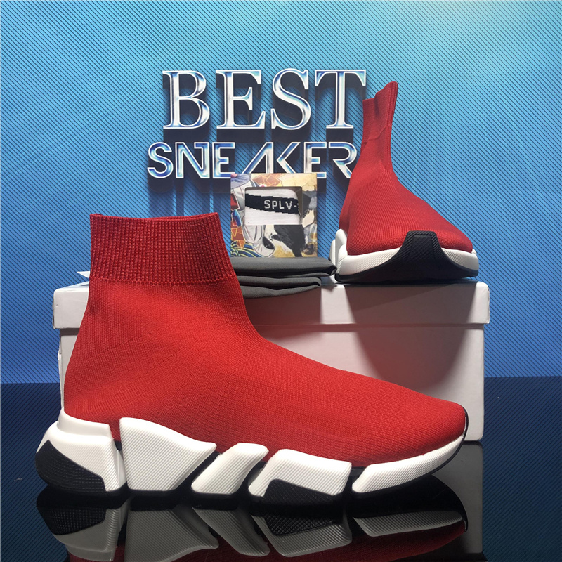 

Top Quality Mens Women Socks Casual Shoes Pairs Speeds Sneakers Black Red Triple S Fashion Flat Sock Boots Speed Sneaker Runner Trainers, Customize