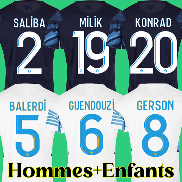 

21 22 Olympique De Marseille soccer jerseys 2021 2022 OM GUENDOUZI GERSON SALIBA KONRAD MILIK maillot foot KAMARA LUIS HENRIQUE football shirt PAYET, Kids