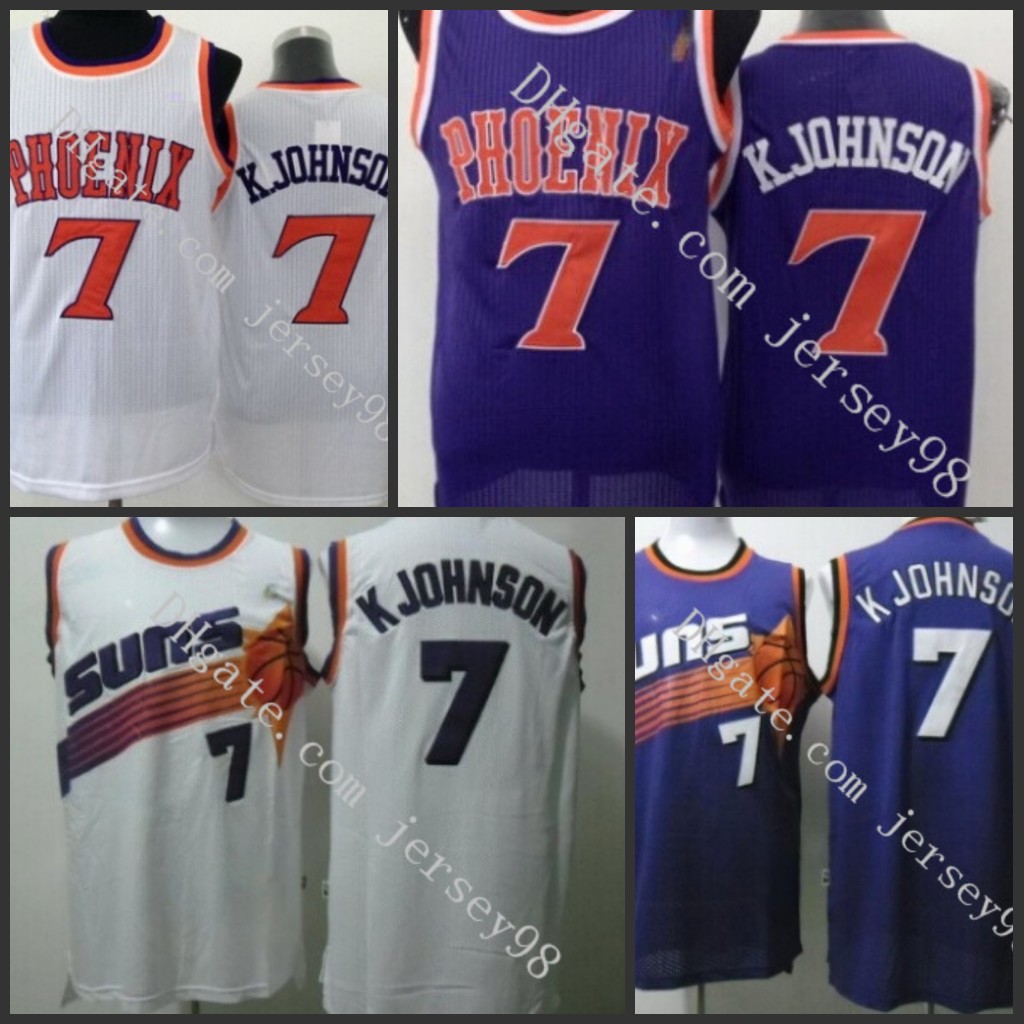 

Phoenix Suns men #7 Kevin Johnson retro Basketball Jersey, Black
