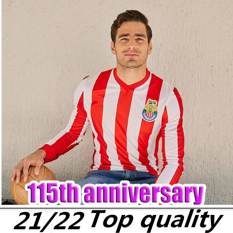 

20 21 Thailand Chivas soccer jerseys 115th 2021 liga mx Guadalajara Home away BRIZUELA 115 year football shirt Men Women kids kit uniforms