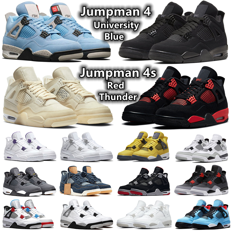

Jumpman 4 4s men women Basketball Shoes Black Cat Sail Red Thunder Lightning University Blue Taupe Haze White Oreo Wild Things Metallic mens trainer sports sneakers, Color#43