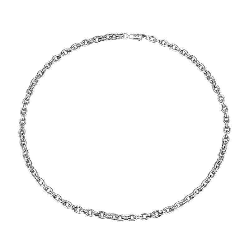 40024 S925 Sterling Silver Necklace Fashion Cross Letter Sweater Chain Retro Long Personality Punk with-image-736933146