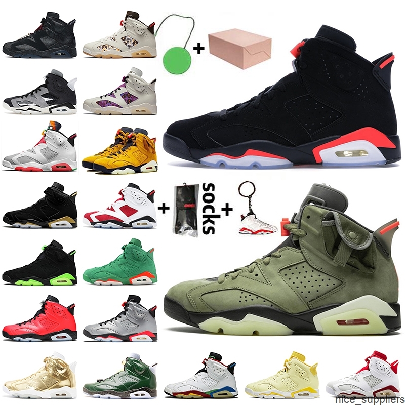 

With Box JUMPMAN 6 6s Top Quality Travis Black Infrared Shoes Hare DMP Gatorade Tinker Hatfield UNC Mens Trainers Sneakers