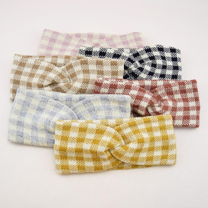 

Fashion Women Headband Classic Plaid Headwear High Elastic Hair Band Girls Vintage Hair Accessories Turban
