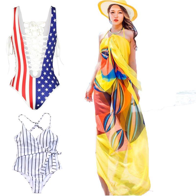 

Women's Swimwear Scarf Women Beach Sarongs Cover Up Summer Chiffon Scarves Geometrical Design Plus Size Towel And Bodysuits Swimsuits, Red