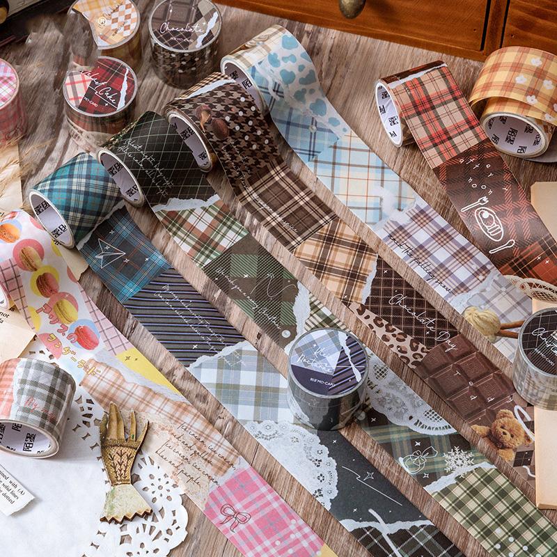 

Gift Wrap Geometric Lattice Washi Tape Set Scrapbooking Decorative Adhesive Paper Japanese Stationery Sticker Vintage Long Strip