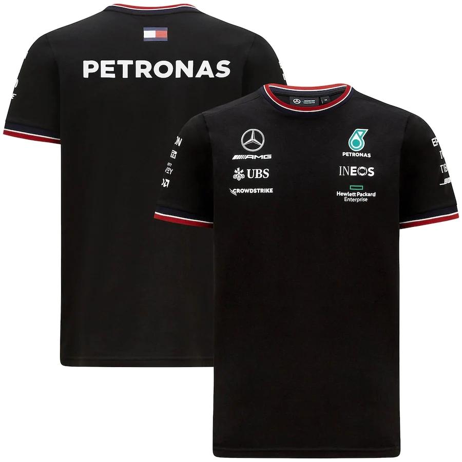 

Mercedes AMG Petronas F1 2021 Team Polo White Black T-Shirt Formula One racing suit Best quality shirt