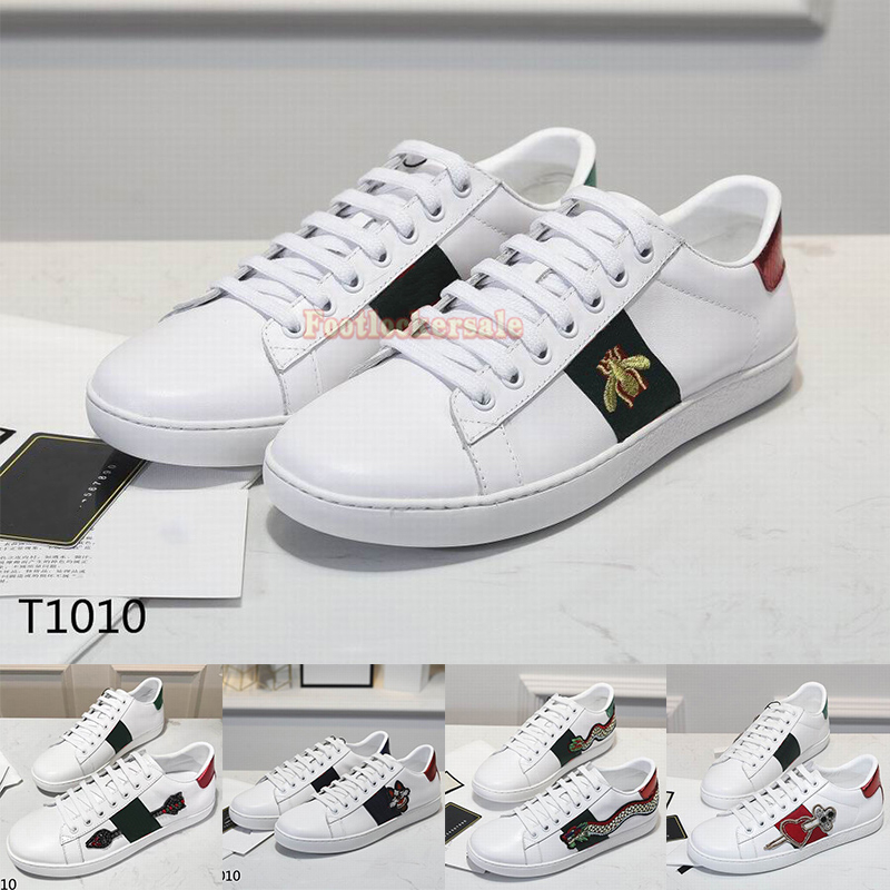 

Italy Brand Casual Shoes Luxury Designer ACE Bee Sneakers gg Red Green Striped Black White Leather Trainers Platfoam Bottom Tiger Star Flower Shoe