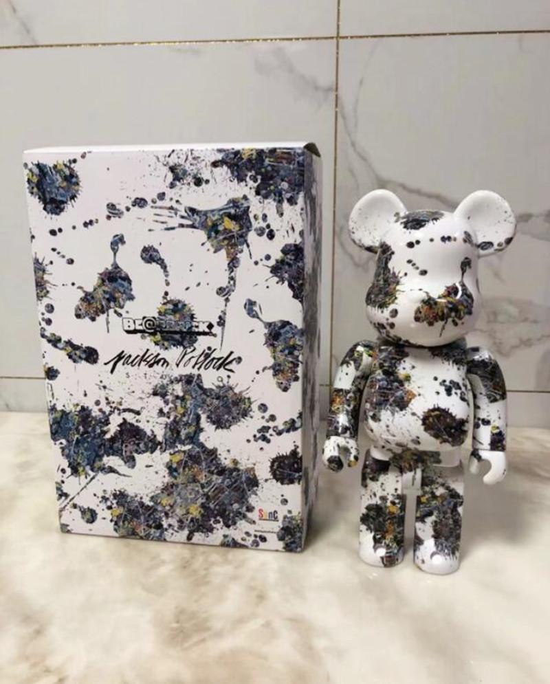 

New style 400% 28CM Bearbrick The ABS Splash-ink Fashion bear Chiaki figures Toy For Collectors Be@rbrick Art Work model decoration toys gif