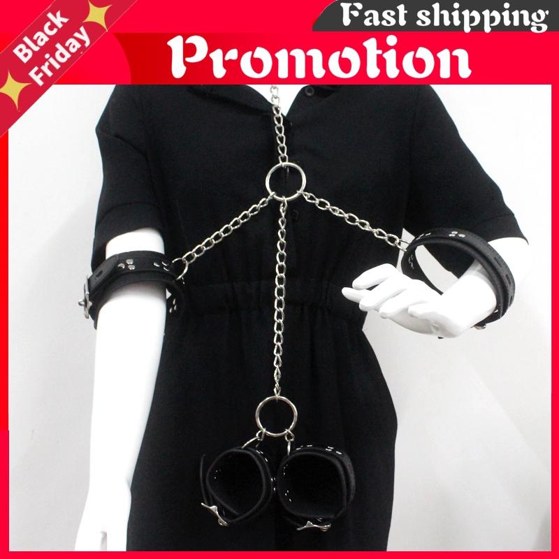 

Chokers Women Vintage Goth Faux Leather Collar Metal Chain Necklace Set Sexy Gothic Harness Harajuku Punk Bondage Statement Choker, Golden;silver