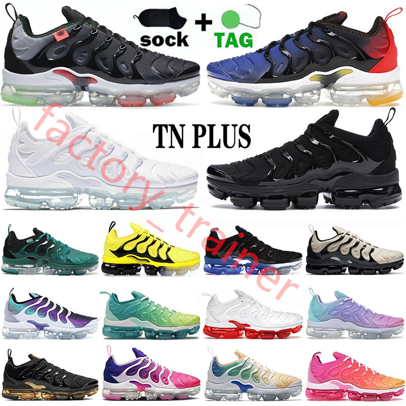 

Air Max Vapormax Plus Tn Mens Running Shoes Vapor Worldwide Black Triple White Bumblebee Metallic Gold Light Menta Midnght Navy Women Sneakers Trainers