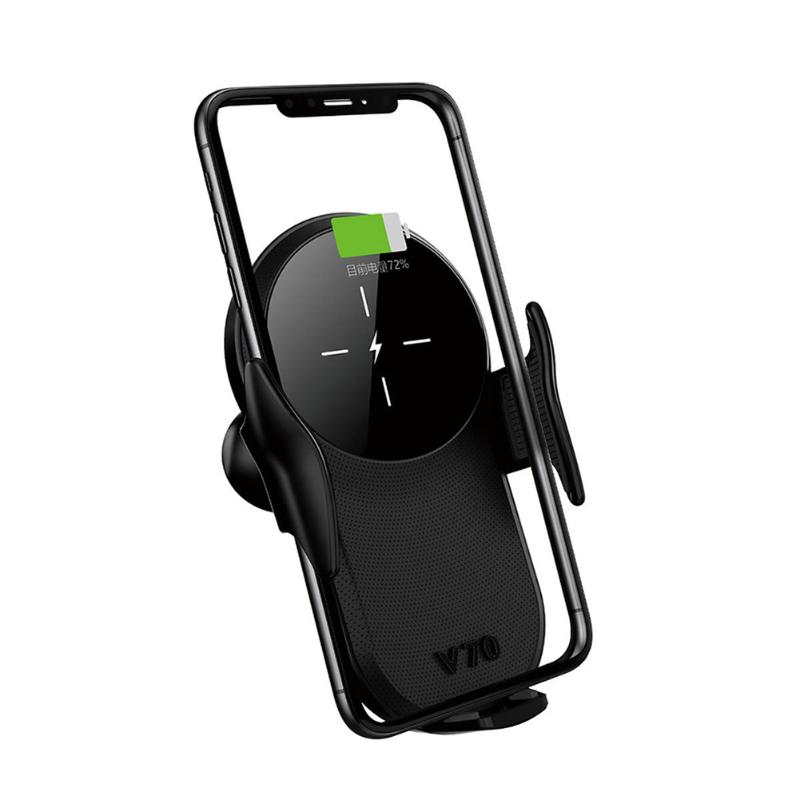 

Cell Phone Mounts & Holders Qi Wireless Car Charger Mount Automatic Clamping One Touch Release Mobile Fast Charging GPS Holder Stand Bracket
