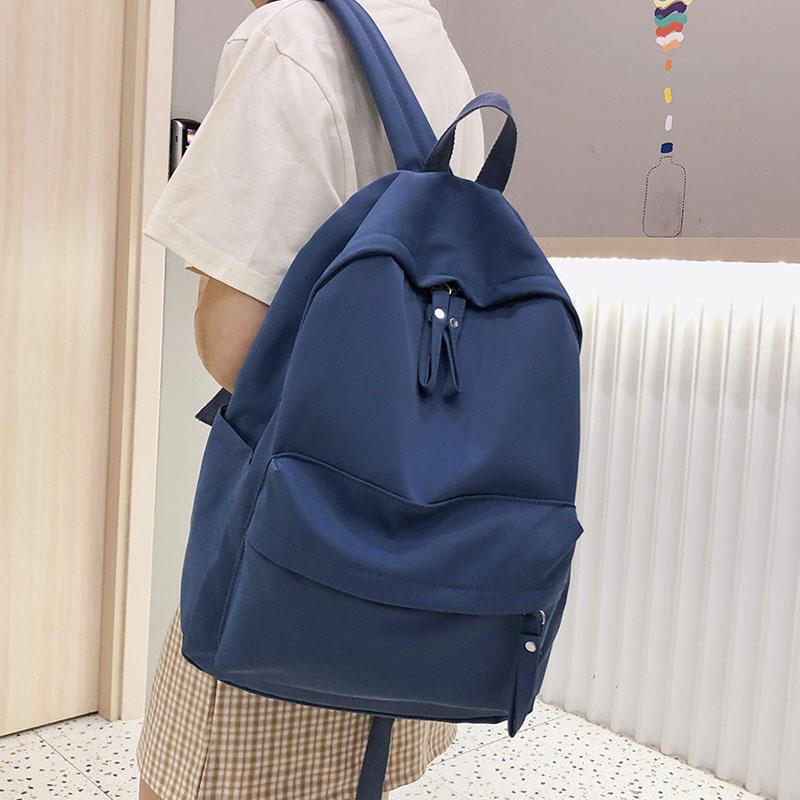 

Backpack Korean Version Of Pure Color Cute Harajuku High School And College Students Simple Travel Bag, Beige