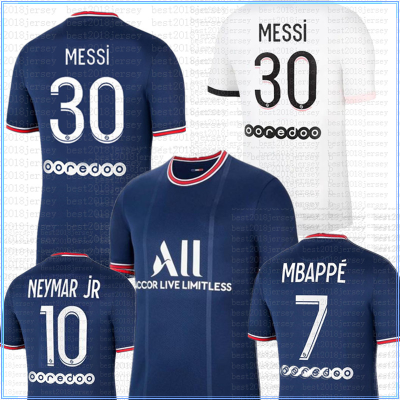 

30 MESSI 7 MBAPPE soccer jersey 21 22 psgParisSaintGermainfootball shirt HAKIMI SERGIO RAMOS WIJNALDUM MARQUINHOS Men + Kids Kits uniform Team