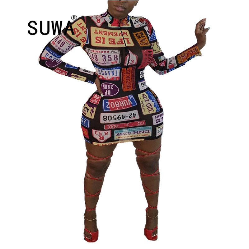 

Wholesale Pattern Tie Dye Dress Sexy es For Women Festival Clothing Long Sleeve Mini Bodycon Spandex Vestidos 210525, Blue