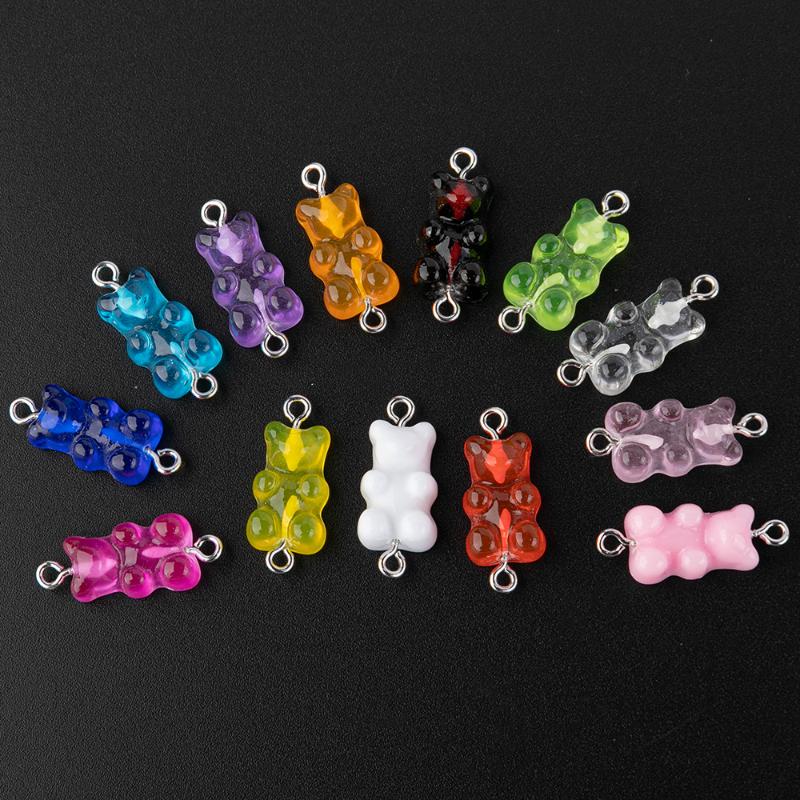 

Charms Sansango 10Pcs Cute Gummy Bear Charm Connection For Necklace Bracelet Earrings Jewelry DIY Findings Resin Bears Gift