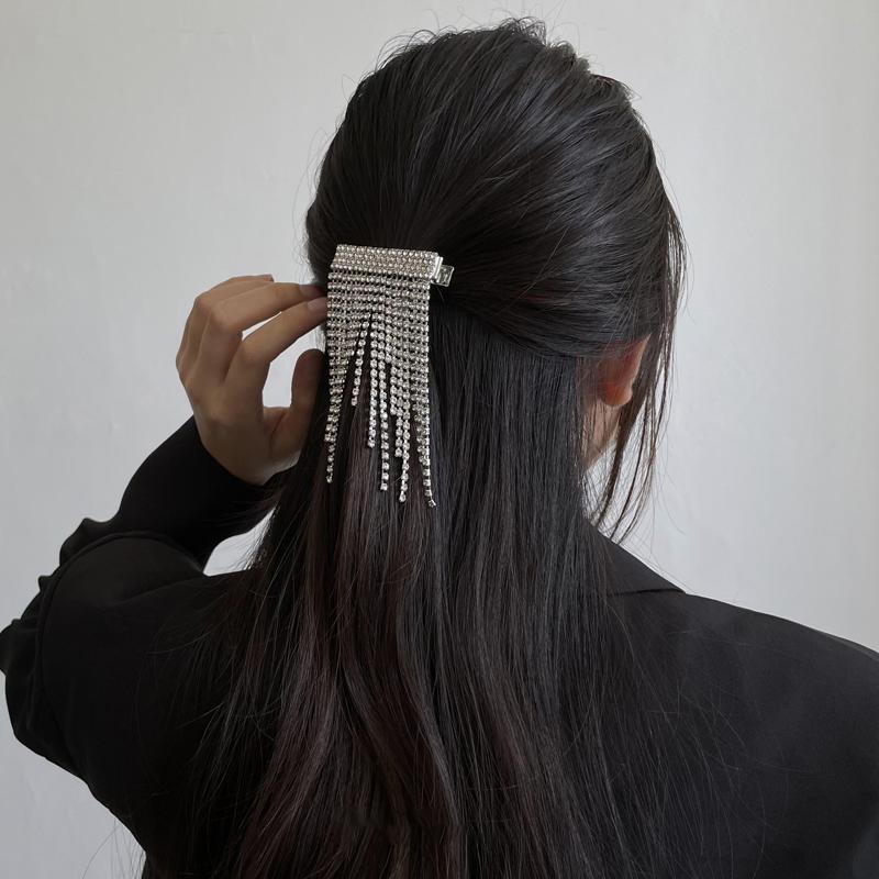 

Hair Clips & Barrettes Peri'sbox 4 Designs Shiny Full Rhinestones Tassel Clip Pin For Women Bijoux Crystal Wedding Banquet Jewelry