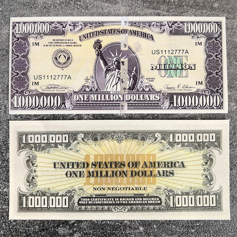 

Copy US One Million Dollars Fake Money Paper Bills Banknotes Non-currency Dollar
