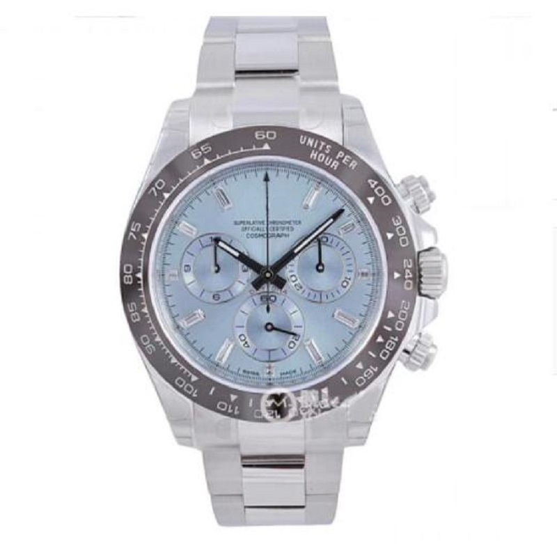 

Mens Watch Iced Blue Dial Ceramic Bezel Sapphire Crystal Automatic Mechanical Movement 316L Steel all Dials Work Male Wristwatches, Slivery;brown