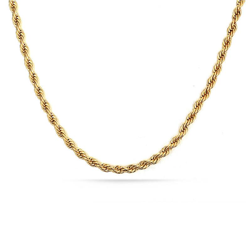 

Stainless Steel 3mm Rope Chain Choker Necklaces For Women PVD Plating Twist Chains Necklace Jewelry Fashion
