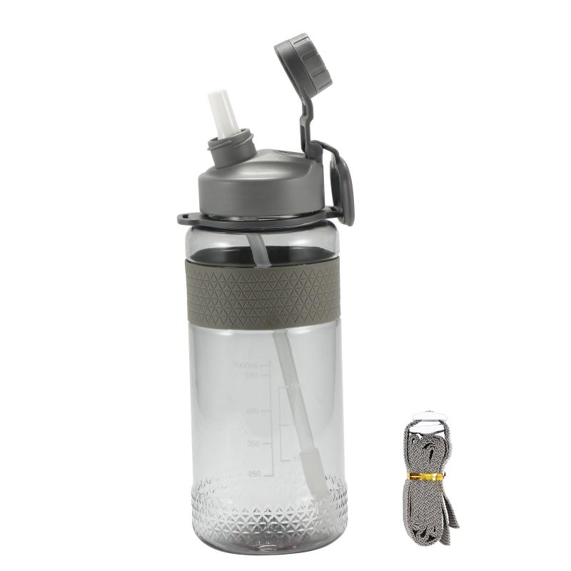 Large Capacity Sports Water Bottle 1000ML Portable Cup Outdoor Leakproof Drinkware Plastic My Drink With Straw-image-691812933