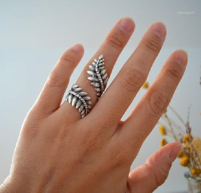

Wedding Rings Luxury Bride Metal Big Engagement Ring Charm Trendy Female Leaf Open Dainty Silver Color Adjustable For Women1