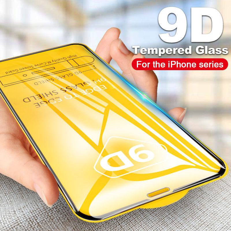 

9D Full Glue Coverage Screen Protector Tempered Glass Curved Guard Premium Explosion Tough Shield Film Cover For iPhone 13 Pro Max 12 Mini 11 XS XR X 8 7 6 6S Plus SE