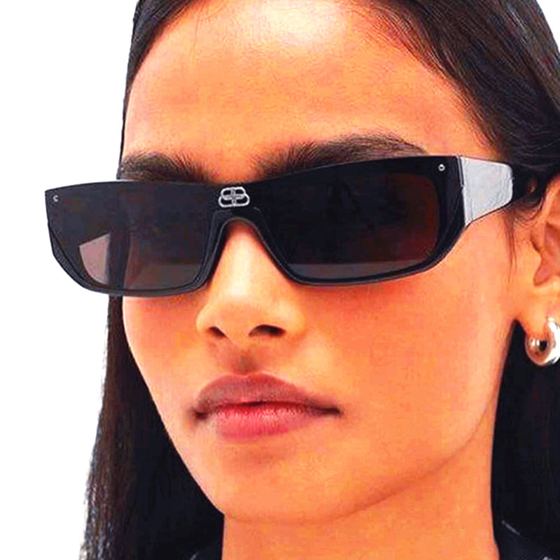 

2021 Punk One Piece Semi-Rimless Sunglasses Women Vintage Pilot Sun Glasses Men Oculos Feminino Lentes Gafas De Sol UV400