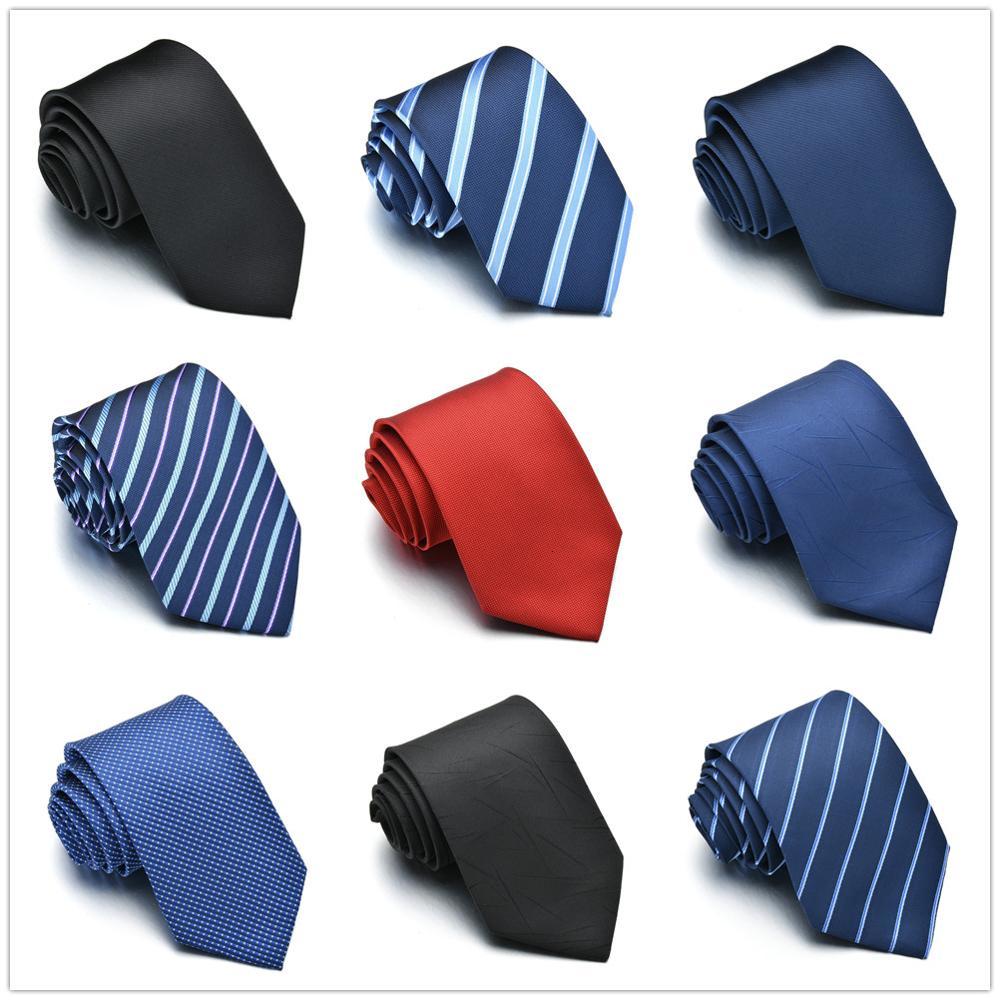 

Tie for Men Slim Solid Color Necktie Polyester Narrow Cravat Royal Blue Black Red Stripe Party Formal s Fashion