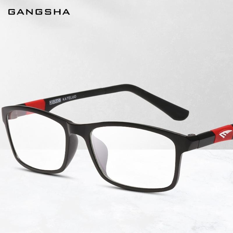 

Fashion Sunglasses Frames GANGSHA Eyewear ULTEM Glasses Frame Men Women Eyeglasses Computer Anti Blue Ray Eye Lens Male Spectacle Lunette De, Black