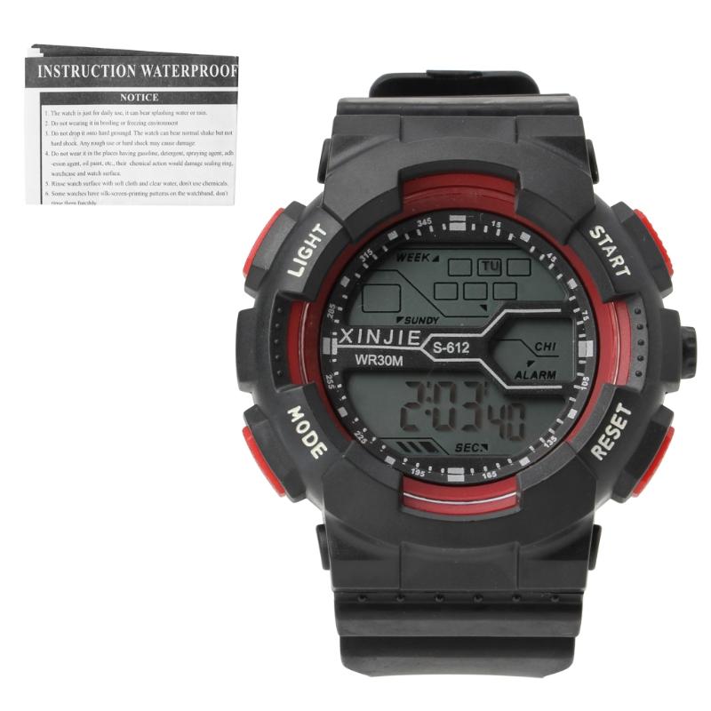 

Fashion Mens Digital LED Analog Quartz Alarm Date Sports Wrist Watch 19QC Wristwatches, Bkg