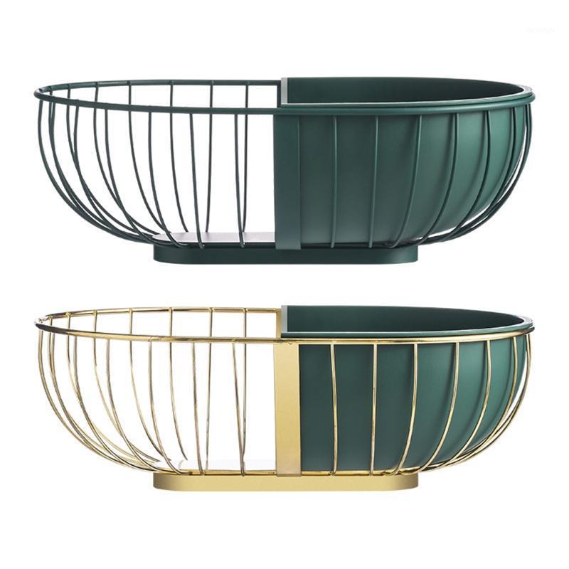 

Storage Bags E8BD European Wrought Iron Fruit Basket Metal Wire Hollow Out Drain Bowl Dish