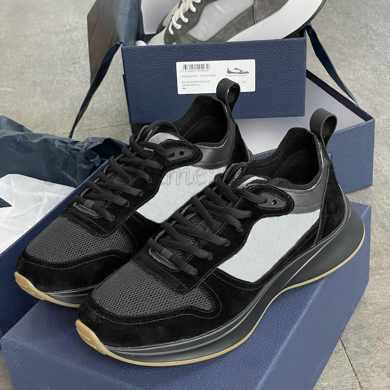 

OBLIQUE B25 Men Trainers Sneaker Air Platform Shoes Luxurys Designer Leather Mesh Trainer Grey Suede Triple Black Espadrilles Flats Runner Mens Casual Shoe, Others