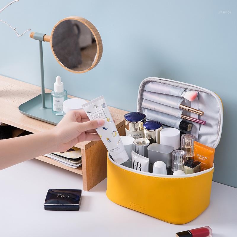 

Storage Bags PU Portable Cosmetic Bag Travel Box Wash Female Cosmetics Hand Carry
