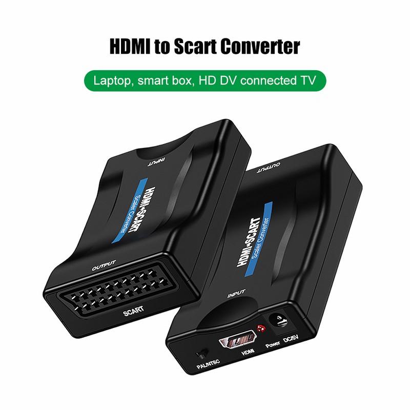 

Audio Cables & Connectors 1080P To Scart Converter For Smart Box / HD DV DVD Laptop Computer Connect TV Adapter With EU US UK Power Cha