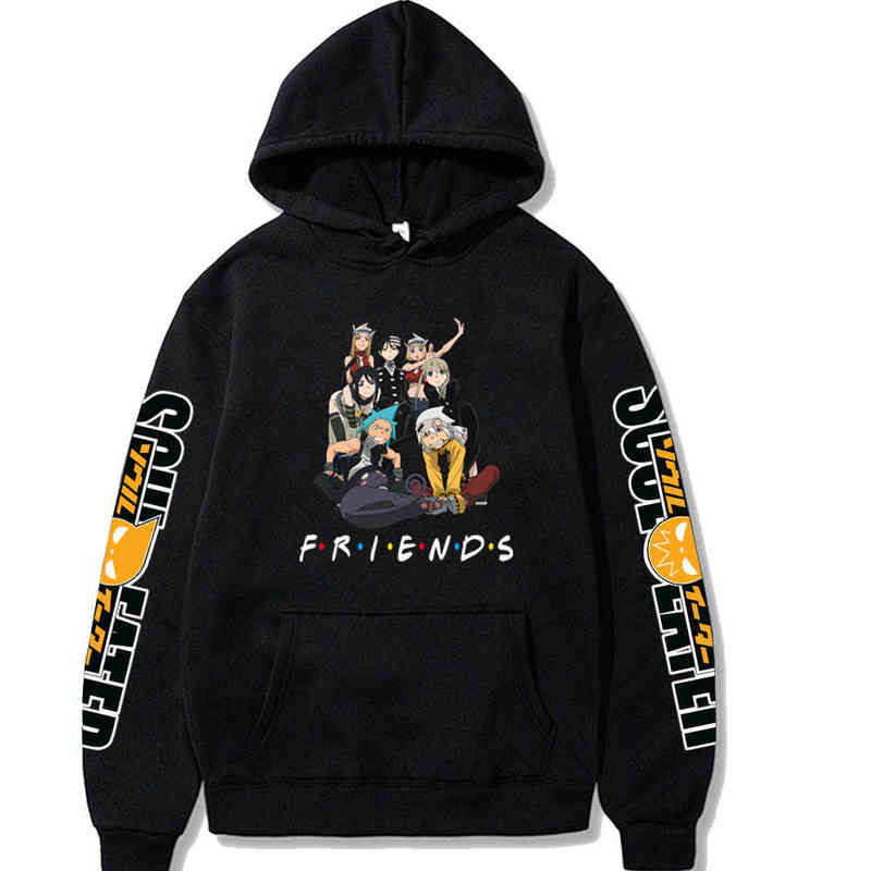 

Soul Eater Hoodies Men Women Anim Hoodies Long Sleeve Pullover Tops Clothes H1227, Black