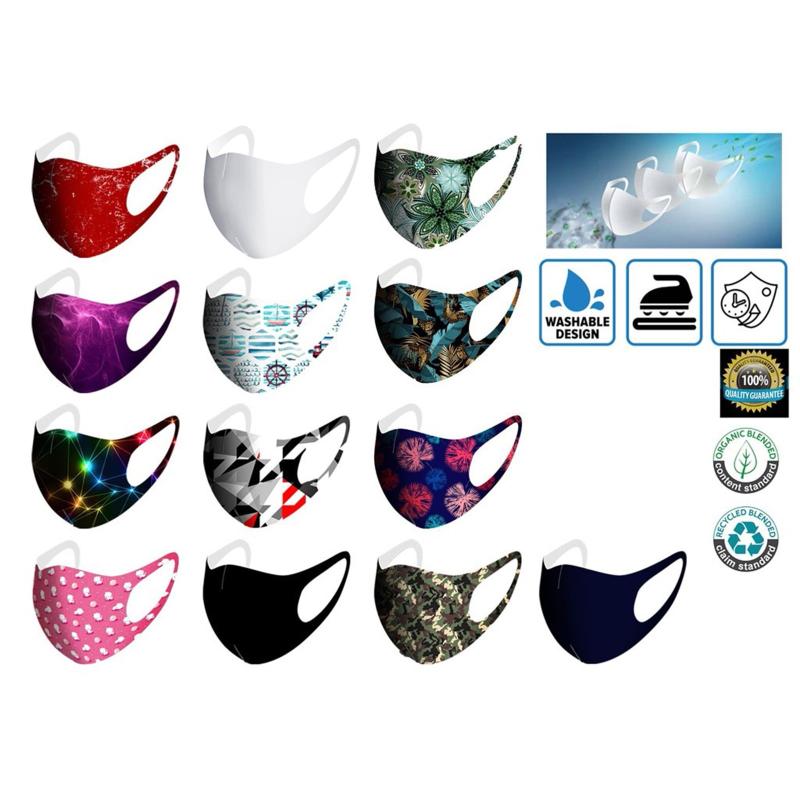 

Christmas Decorations Halloween Cosplay Mask Reusable Colorful Fabric Face Turban Stylish Fashionable Neutral Washable Mascarillas