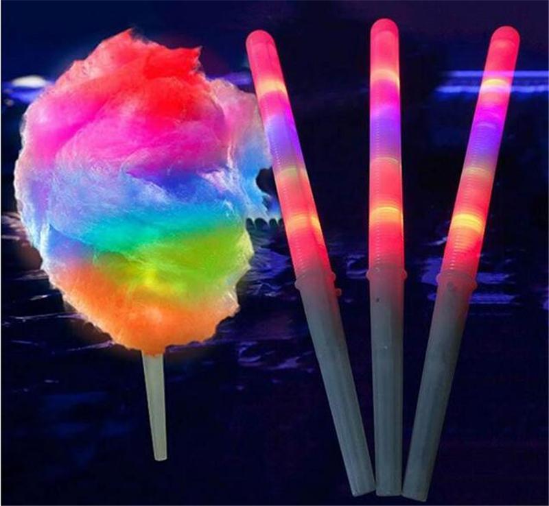 

New 28x1.75CM Colorful Party LED Light Stick Flash Glow Cotton Candy Stick Flashing Cone For Vocal Concerts Night Parties Fast Ship