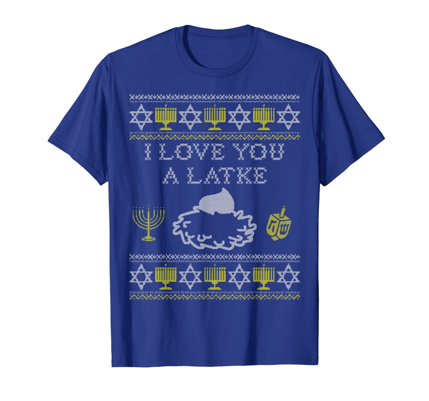 

I Love You a Latke Shirt, Jewish Pun Joke, Hanukkah Shirts, White;black