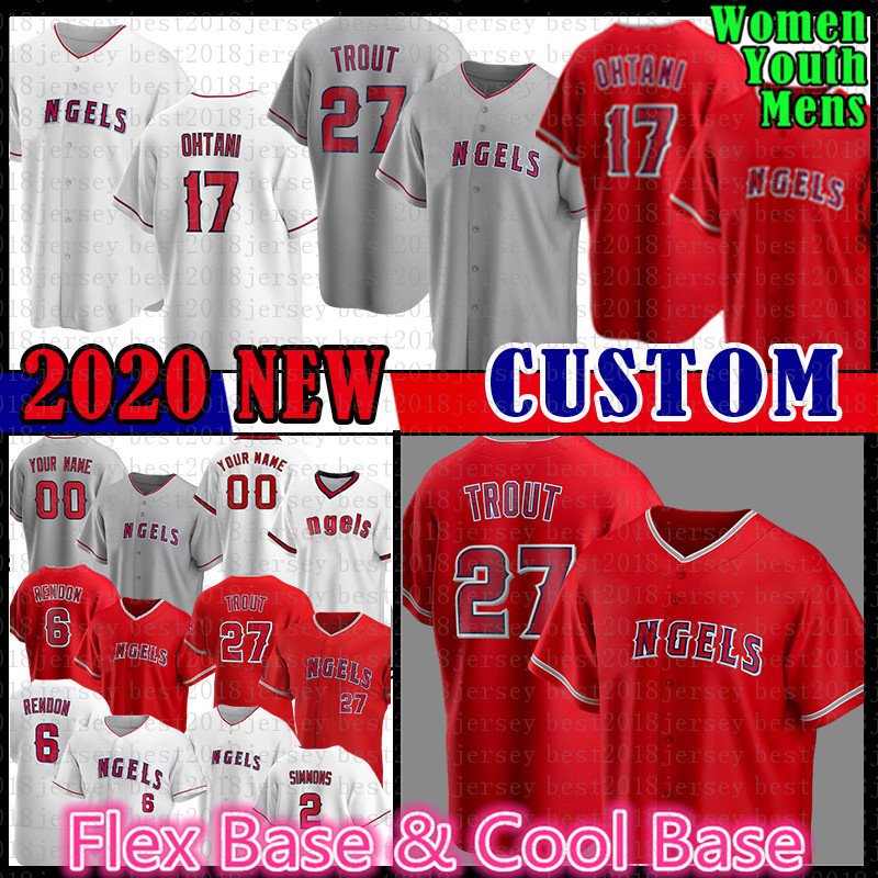 

27 Mike Trout 17 Shohei Ohtani Los Baseball Angeles Jersey Anthony Rendon Reggie Jackson Jefry Marte Andrelton Simmons Zack Cozart Pujols, Jersey (luoji
