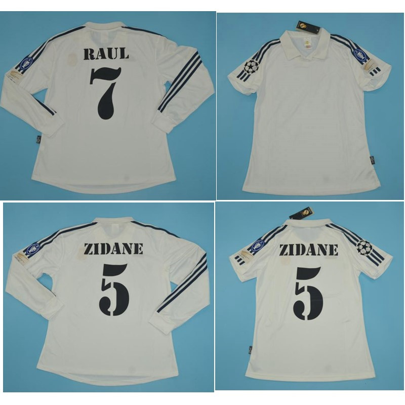 

Top 2002 Real Madrid Retro Jerseys R.CARLOS ZIDANE Soccer Jersey FIGO classical Football Shirt RAUL maillot de foot, Black;yellow