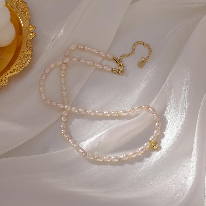 

Chokers French Female Temperament Simple Pearl Necklace Jewelry Fashion Graceful Women's Accessories Clavicle Chain