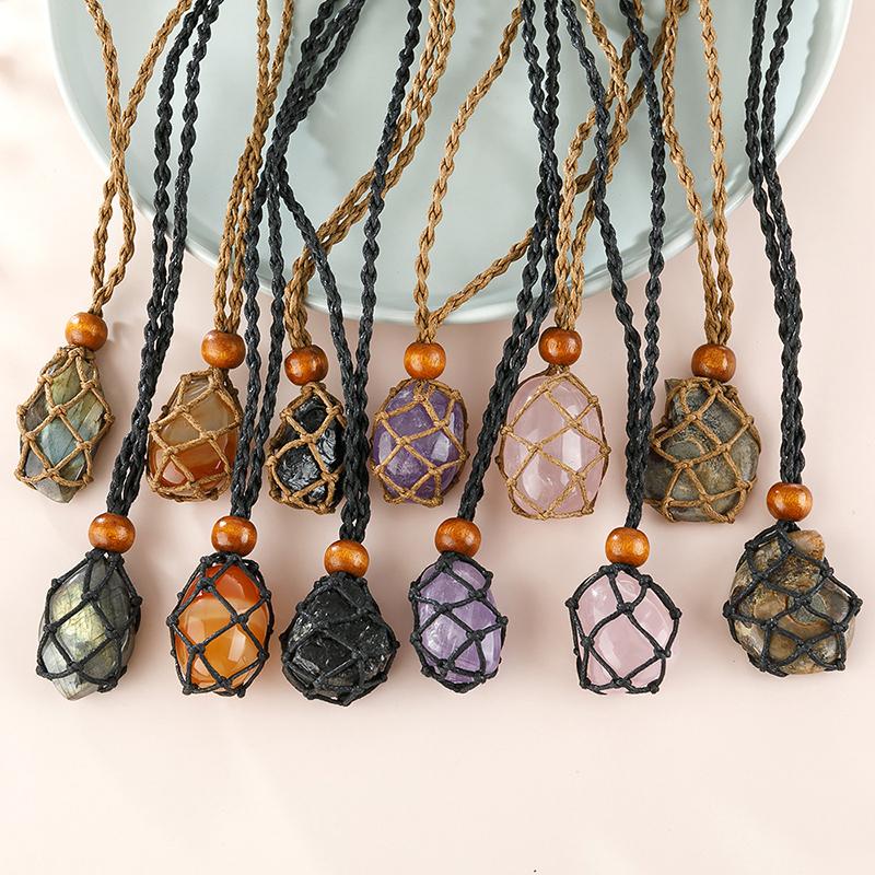 Pendant Necklaces 1pc Necklace Cord Empty Stone Holder Crystal Rope Jewelry DIY Gift-image-710004847