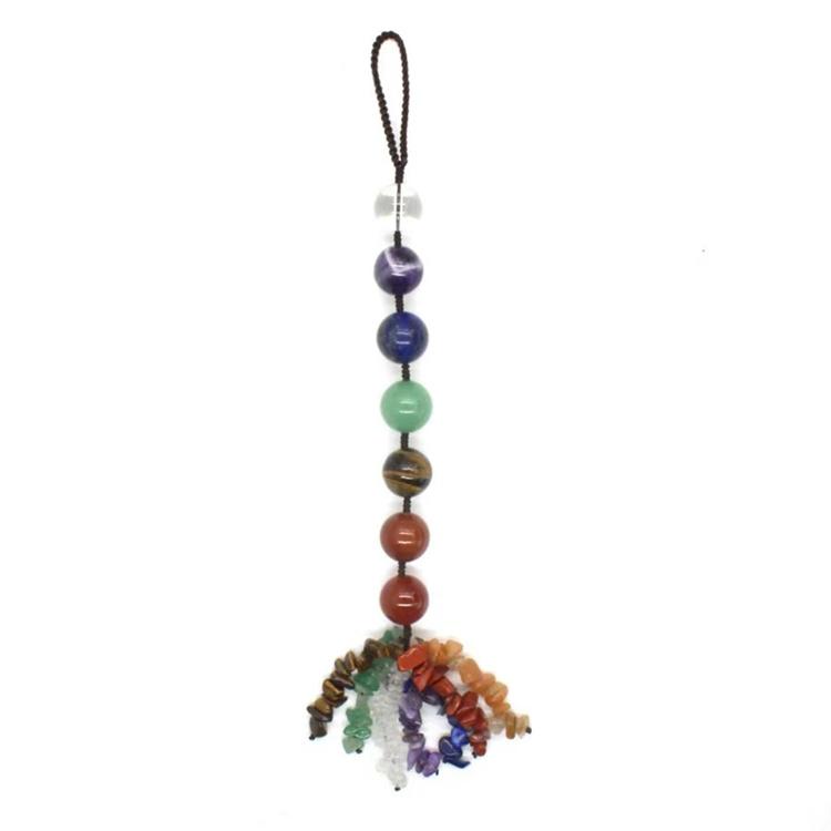 

Chains Natural 7 Chakra Healing Energy Lucky Tree Gemstone Fit Car Rearview Mirror Decoration Pendant Ornament